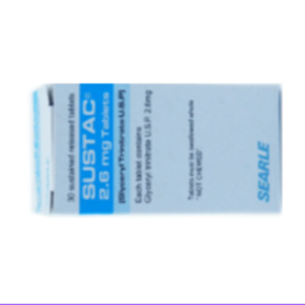 Sustac 2.6mg (Glyceryl Trinitrate) — available at pharmacies in Cambodia on PharmKulen