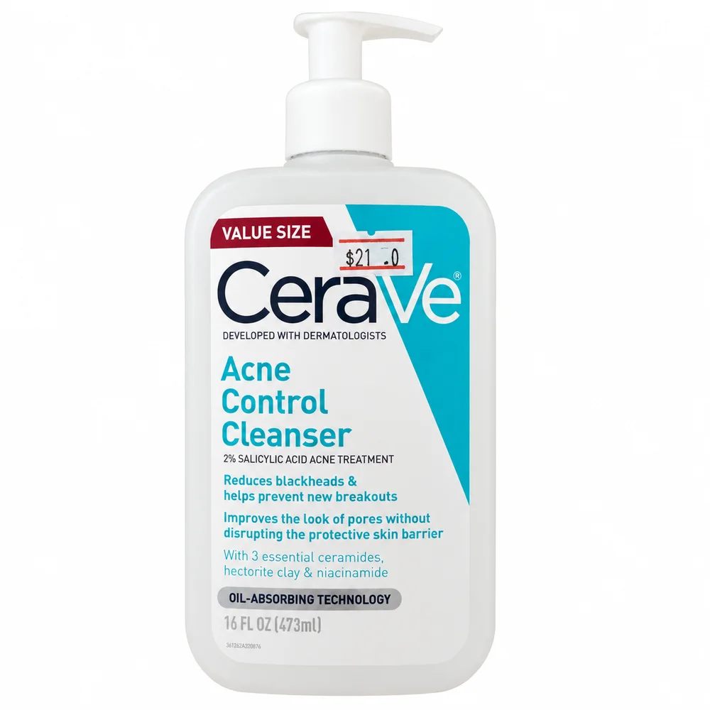 CeraVe Acne Control Cleanser — available at pharmacies in Cambodia on PharmKulen