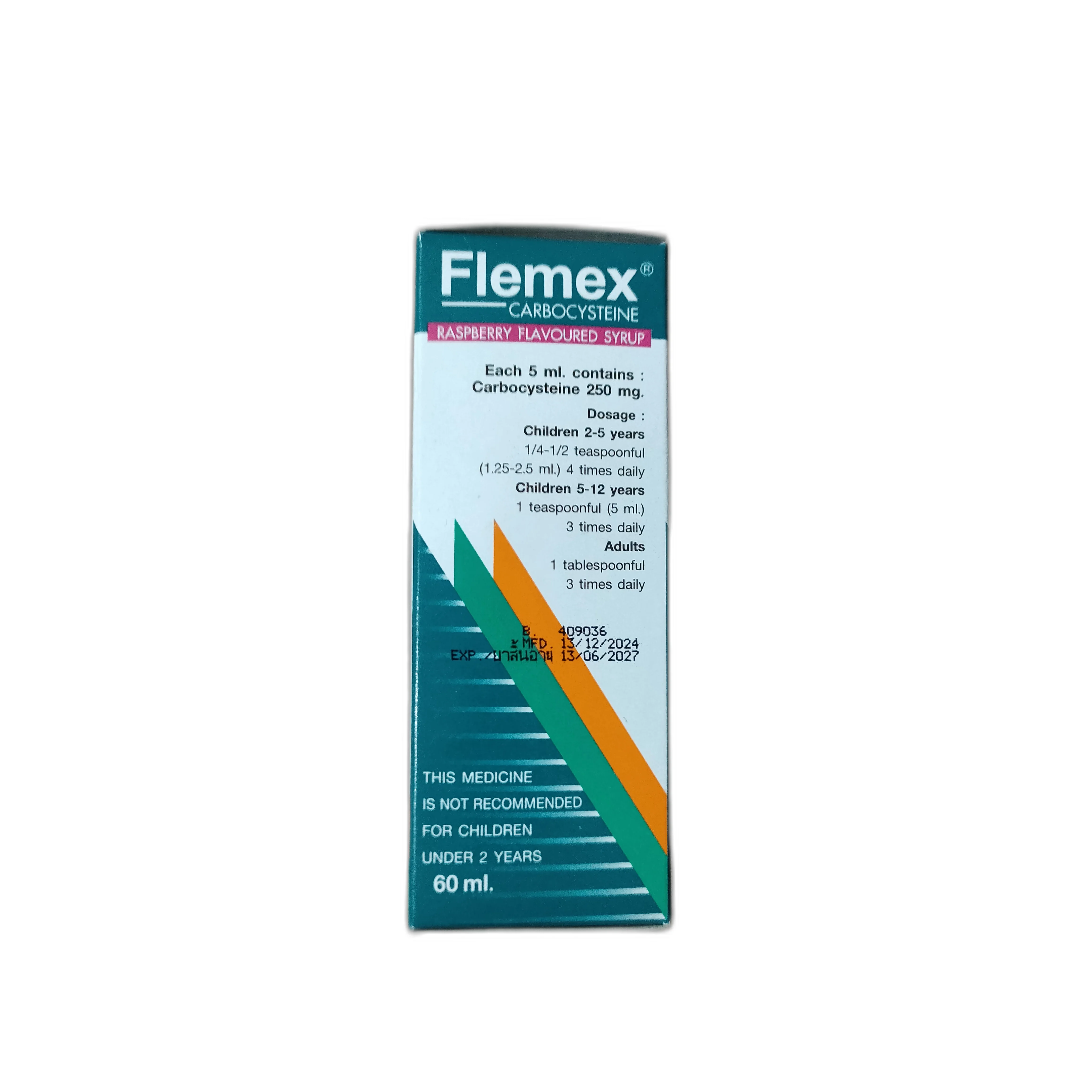 Flemex Raspberry Syrup — available at pharmacies in Cambodia on PharmKulen