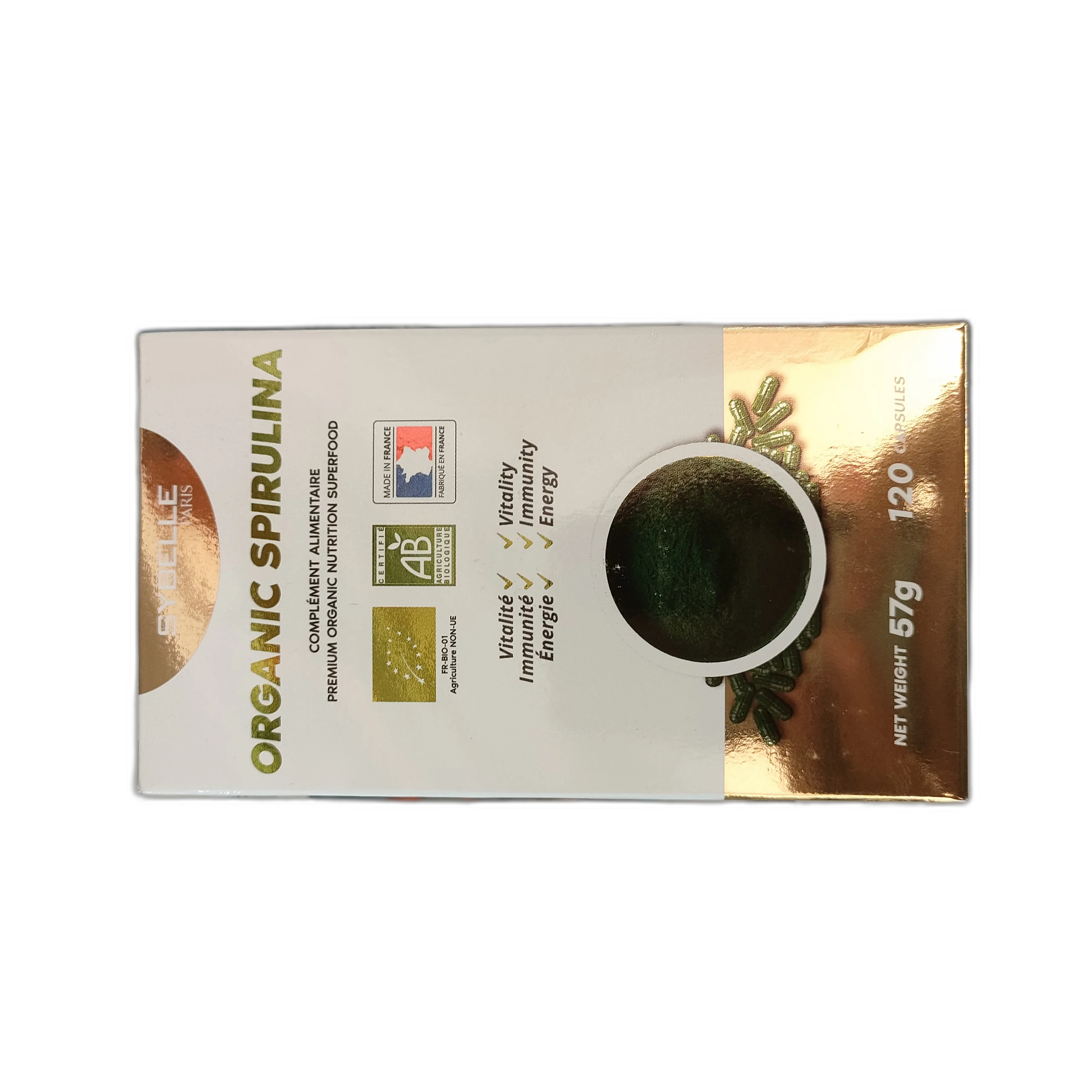 Sybelle Paris Organic Spirulina — available at pharmacies in Cambodia on PharmKulen