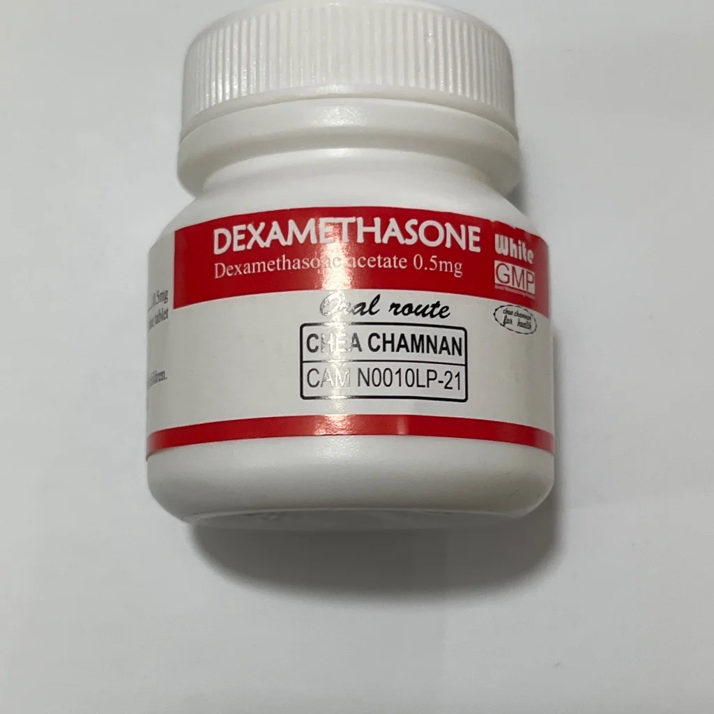 Dexamethasone white — available at pharmacies in Cambodia on PharmKulen